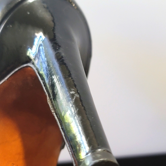 Manolo Blahnik Charlado 39.5 Black Patent Peep Toe D'orsay Spectator Heels Pumps - Picture 15 of 16